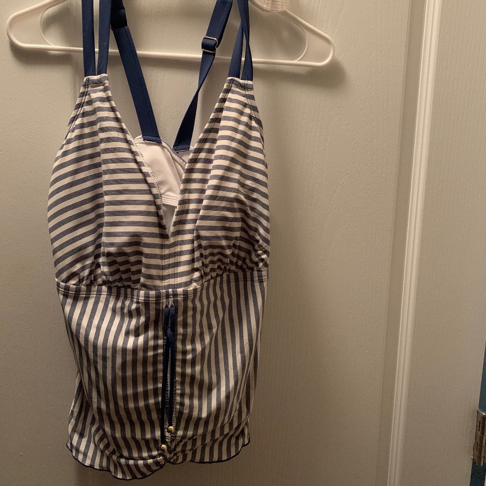 Blue/White Stripped Tankini SwimTop